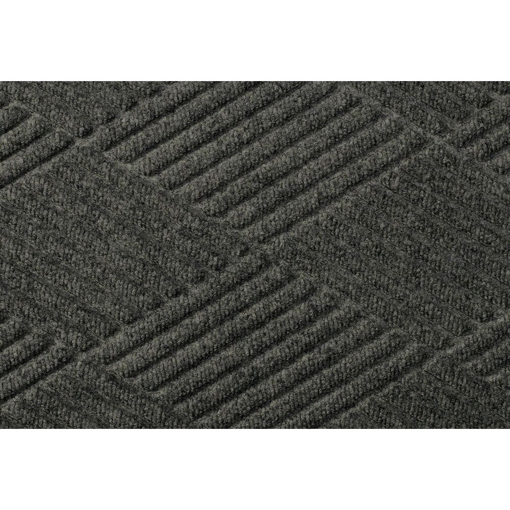 M+A Matting Waterhog Eco Premier Fashion Mat 6x8.4, Universal Cleated Backing, Black Smoke